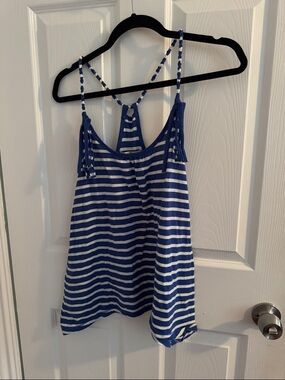 Abercrombie & Fitch Blue and White Striped Camisole Tank